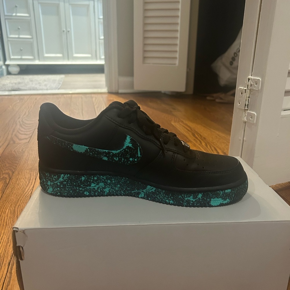 Custom made Nike paint splatter air forces